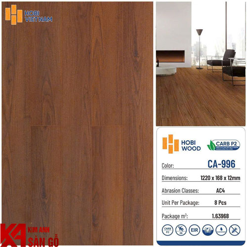 Sàn Gỗ Công Nghiệp 12MM HOBI CA-996